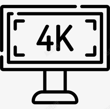 4k音频和视频4线性图标图标