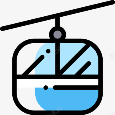 景区缆车缆车公共交通13颜色省略图标图标