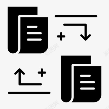 任务剪纸文件传输任务和项目管理图标图标