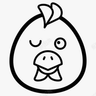 眨眼蛋鸡蛋表情符号表情符号图标图标