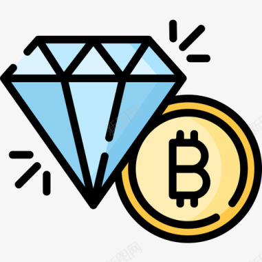 值加密货币52线性颜色图标图标