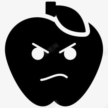 愤怒的脸苹果表情符号情绪图标图标