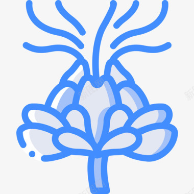 红花植物学4蓝色图标图标