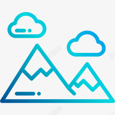 能源生态山地能源生态2线性梯度图标图标