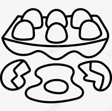 鸡蛋面包店64黑色图标图标