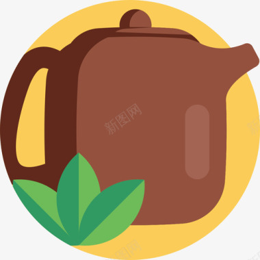 茶壶营养8扁平图标图标