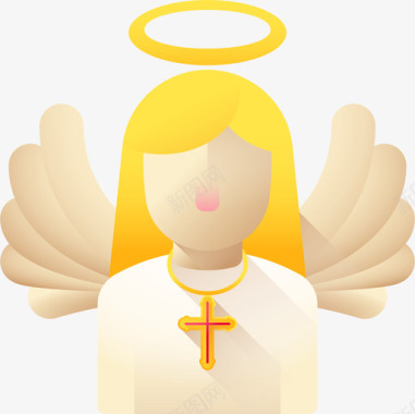 天使天使复活节12日彩色图标图标