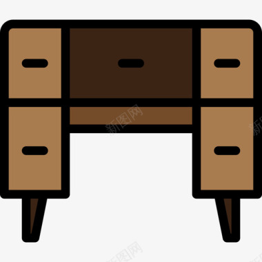 装饰线书桌家具和家居装饰5线颜色图标图标