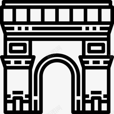 巴黎凯旋门凯旋门建筑图标图标