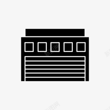 城市夜景商店公寓建筑和城市图标图标