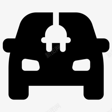 汽车充电电动图标图标