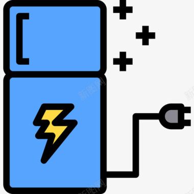 冰箱冰箱电2线性颜色图标图标