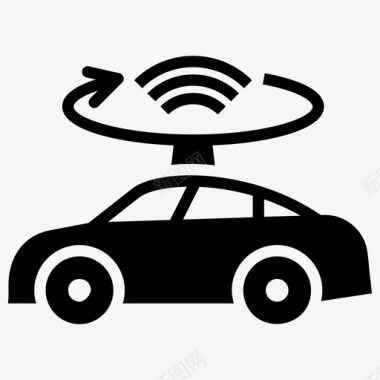 激光雷达自动驾驶汽车汽车wifi图标图标