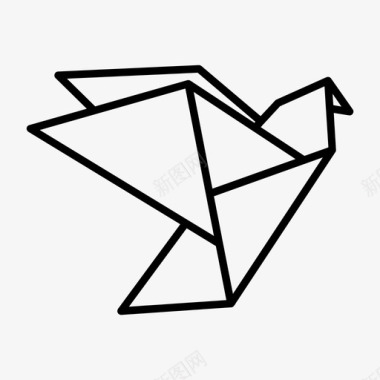 折纸鸟动物工艺图标图标