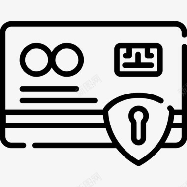 公共标识安全信用卡保护安全13线性图标图标