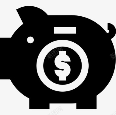 小猪存钱罐新年猪排2个装满了图标图标