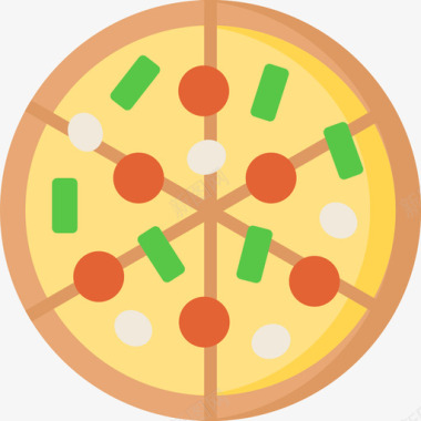 披萨美食21扁平图标图标