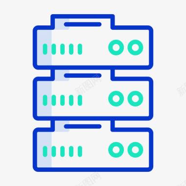 网站布局图标大数据网站服务器和主机5轮廓颜色图标图标
