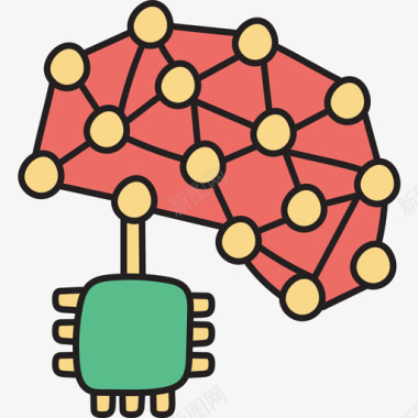 彩色社区图标大脑机器人31彩色图标图标