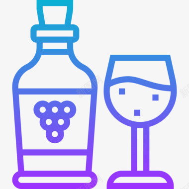 葡萄酒法国符号3梯度图标图标
