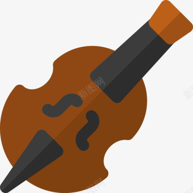 大提琴音乐商店24扁平图标图标