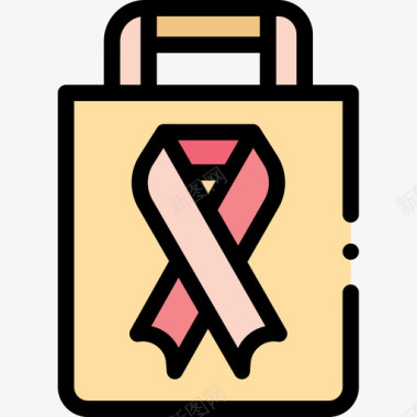 购物袋世界癌症意识日11线性颜色图标图标