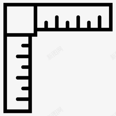 量尺子尺子几何测量图标图标