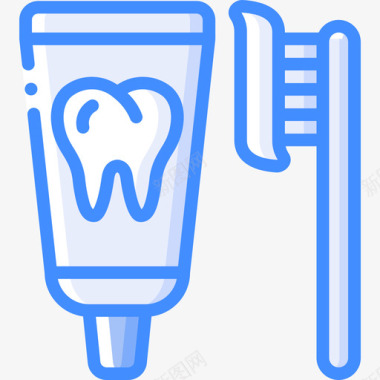 牙刷牙科7蓝色图标图标