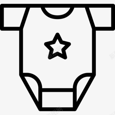 婴儿服装婴儿77直线型图标图标