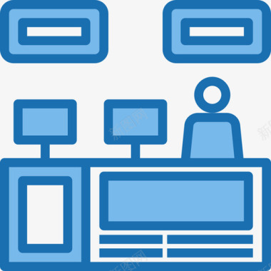 柜台在线营销13蓝色图标图标