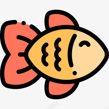 鱼宠物33线性颜色图标图标