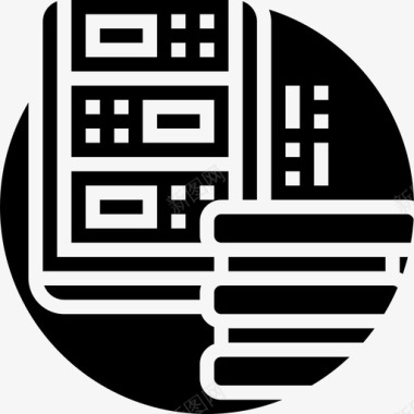 托管服务器机架服务器网络托管47字形图标图标