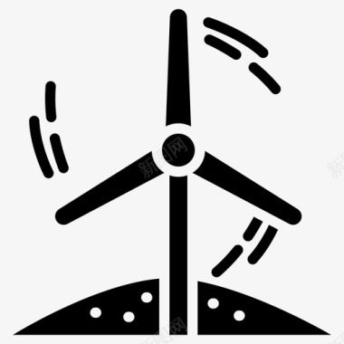 风车农场风车可再生能源图标图标