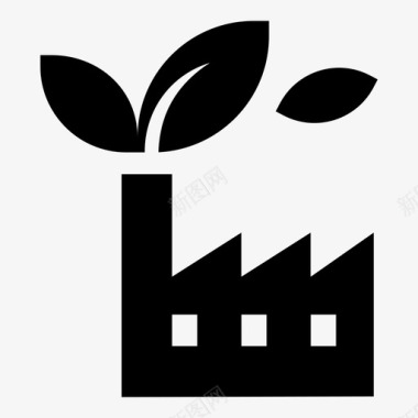 环保工厂生态绿色工业图标图标