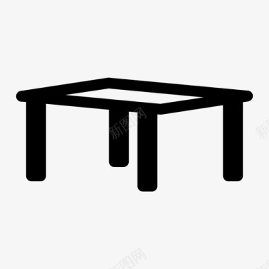 桌板四条腿图标图标