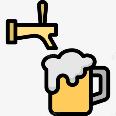 啤酒庆祝派对4线性颜色图标图标