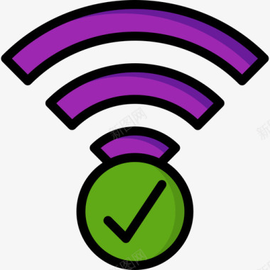 接口Wifi移动接口5线性颜色图标图标