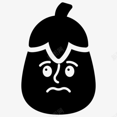 悲伤的布林贾尔脸表情符号情绪图标图标