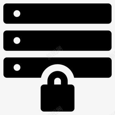 数据库保护网络安全数字存储图标图标