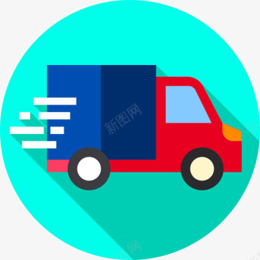 送货箱送货车物流54扁平图标图标