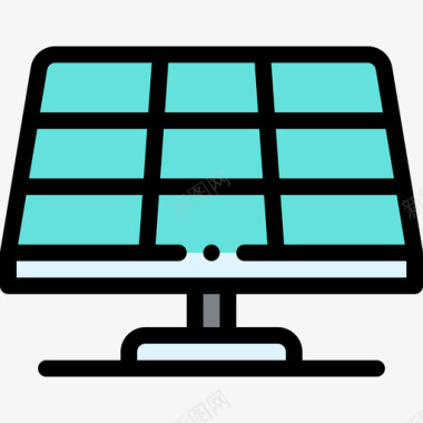 太阳恒星太阳能电池板智能家庭8线性颜色图标图标