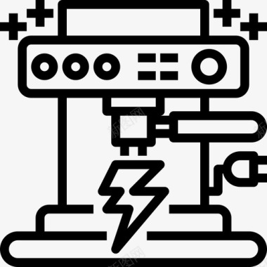 5花瓣咖啡机电5线性图标图标