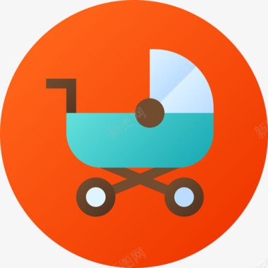 婴儿婴儿车家庭生活30梯度图标图标