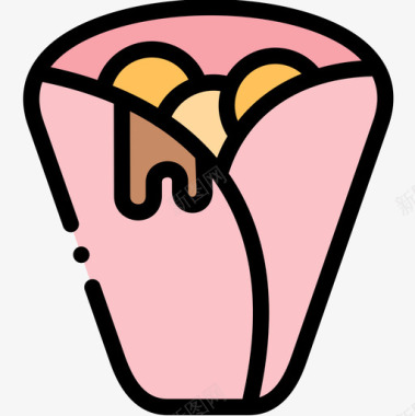 脆皮薄饼薄饼面包房94线性颜色图标图标