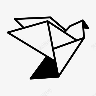 折纸鸟动物纸鸽子图标图标