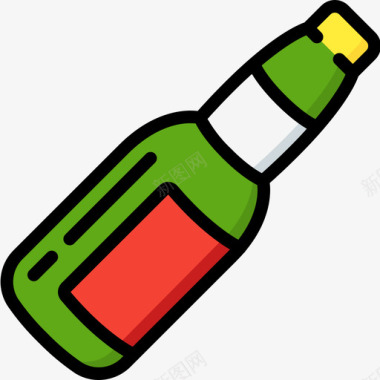 雪花啤酒标志啤酒瓶容器5线性颜色图标图标