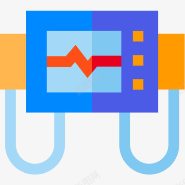 紧急救援船除颤器紧急情况13平坦图标图标