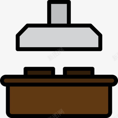 配套家具炉灶家具83线性颜色图标图标