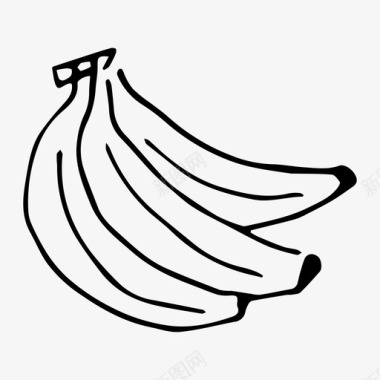 香蕉水果素描图标图标