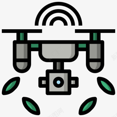 无人机短舱无人机新杂志2线性颜色图标图标